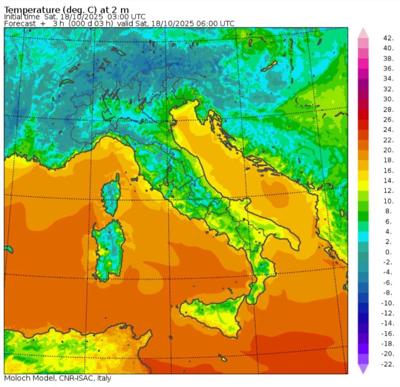 Temperature minime 18 ottobre