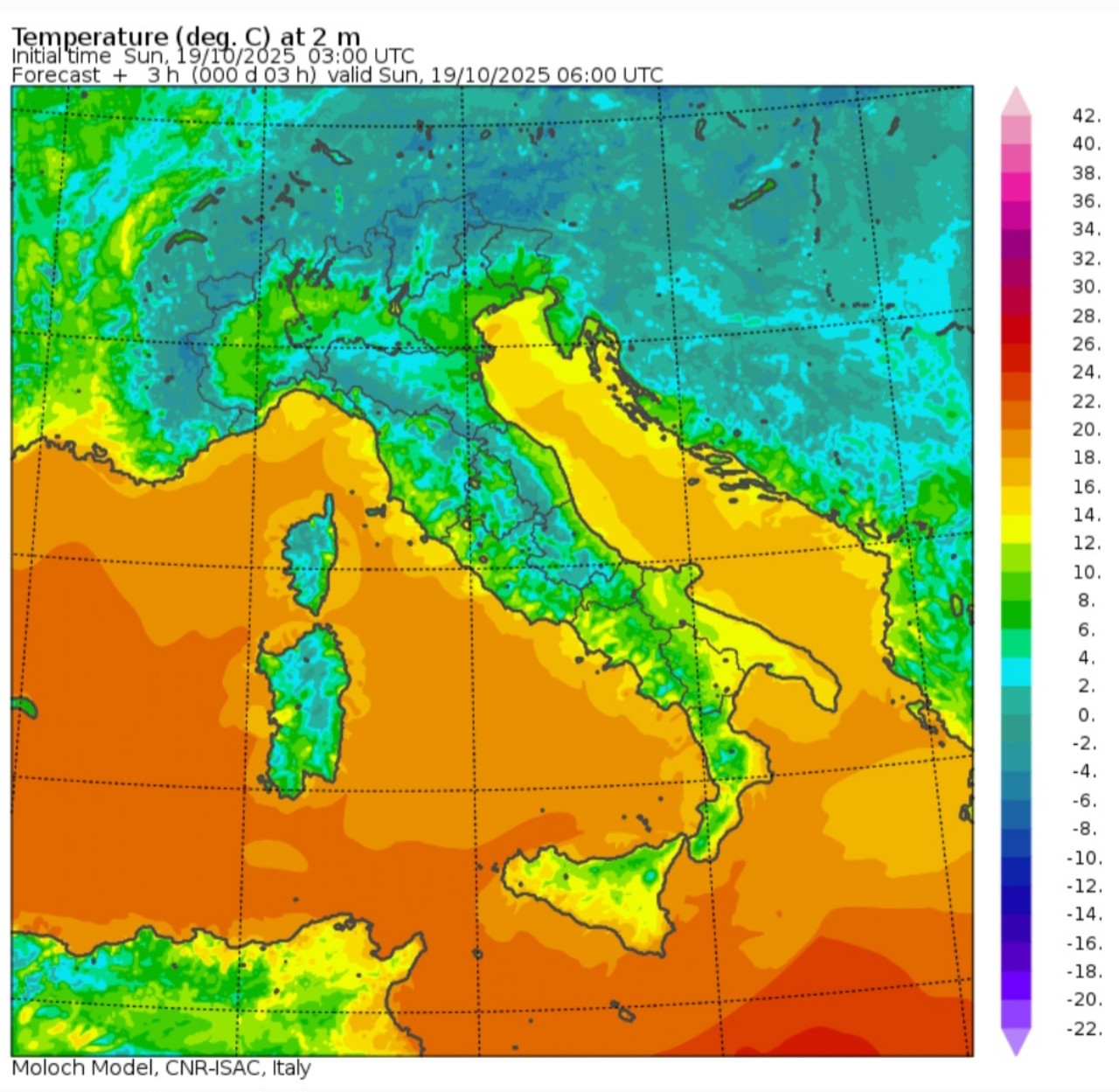Temperature minime 19 ottobre