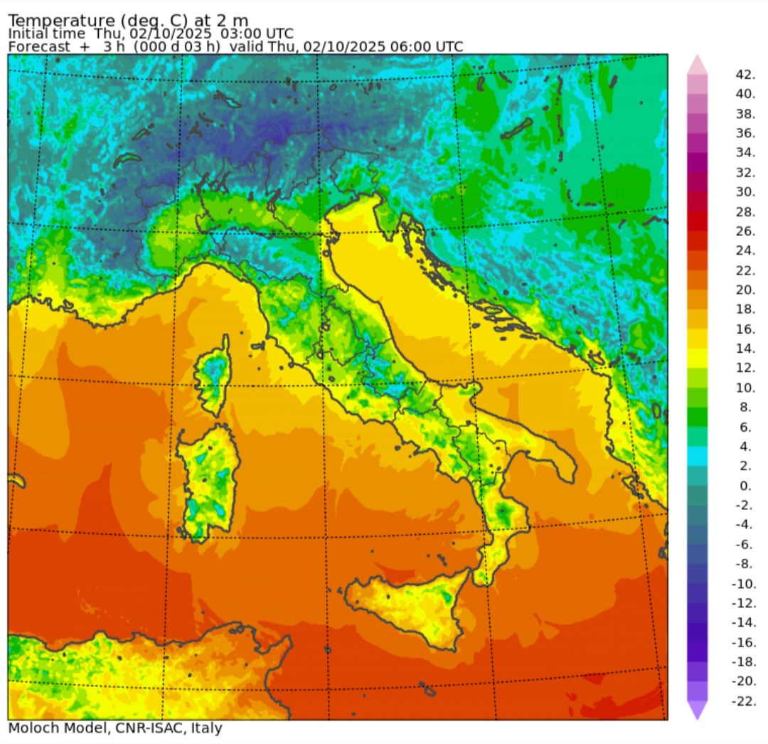 Temperature minime 2 ottobre