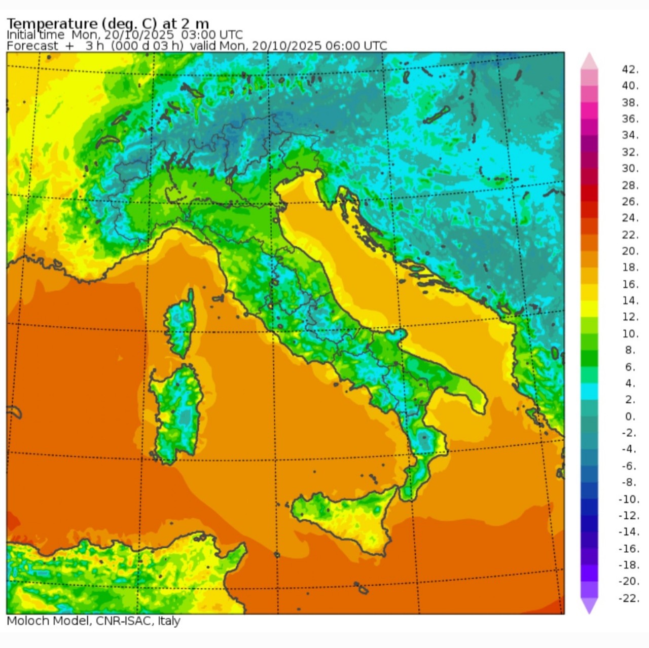 Temperature minime 20 ottobre