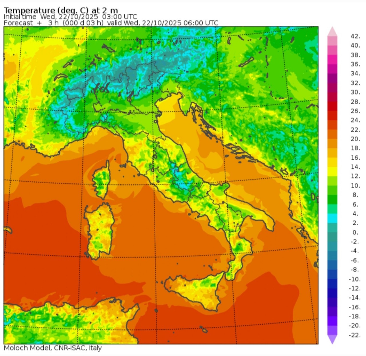 Temperature minime 22 ottobre