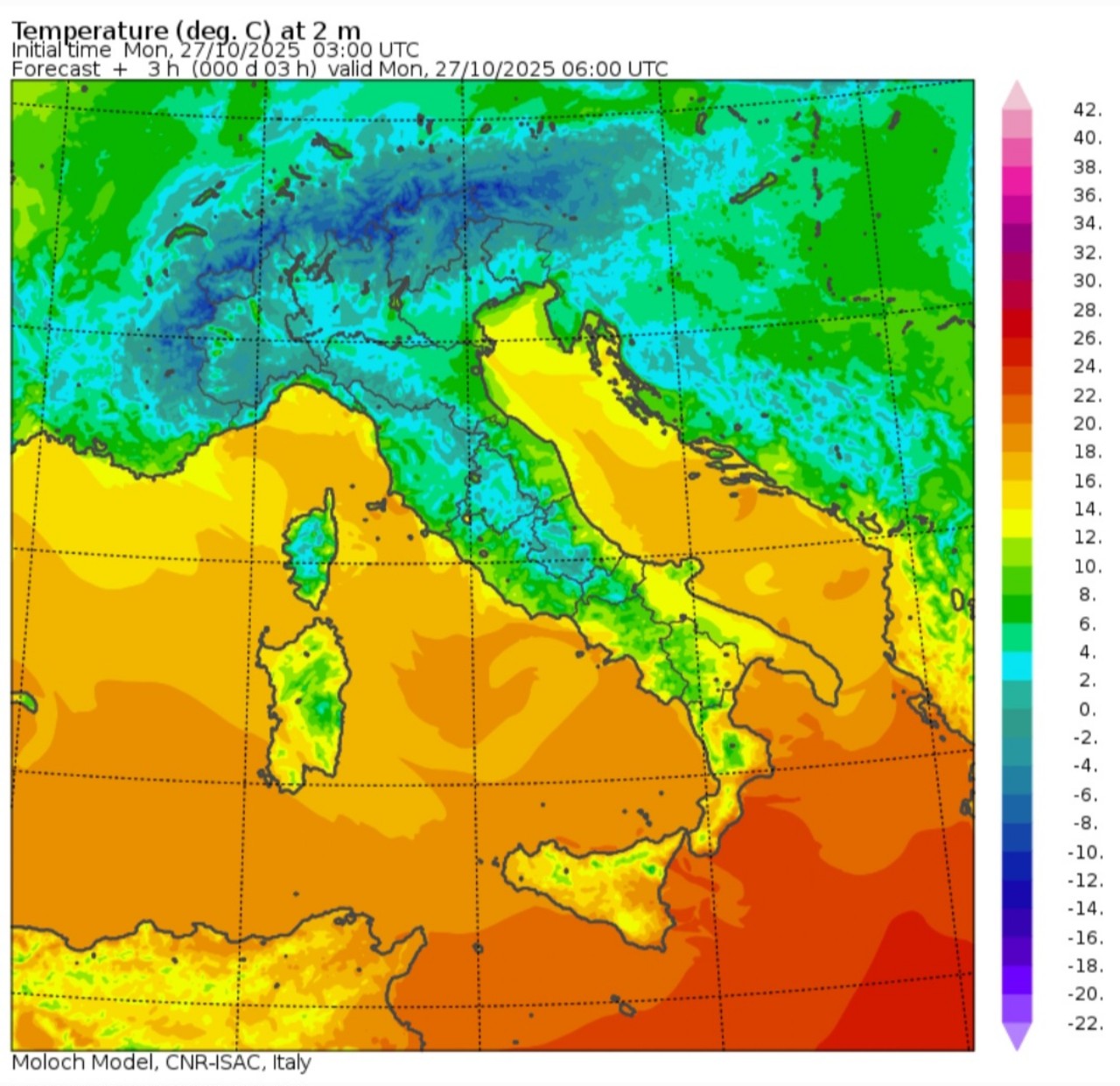 Temperature minime 27 ottobre