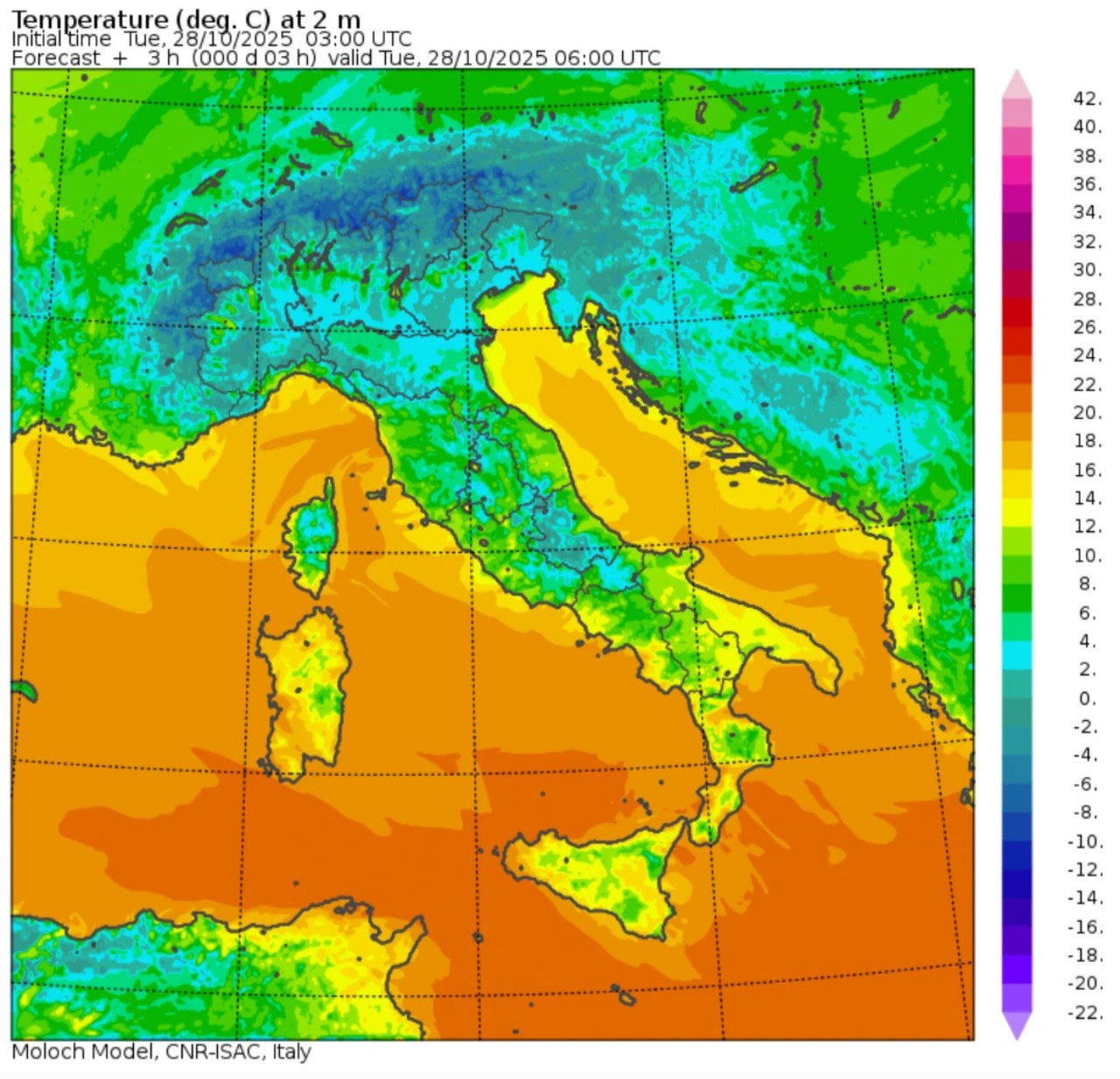 Temperature minime 28 ottobre
