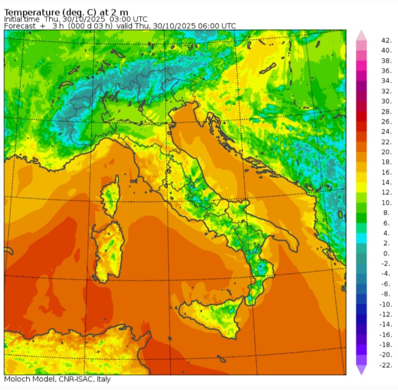 Temperature minime 30 ottobre