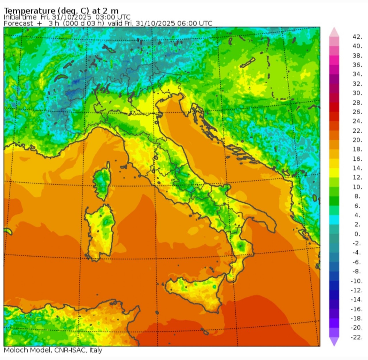 Temperature minime 31 ottobre 