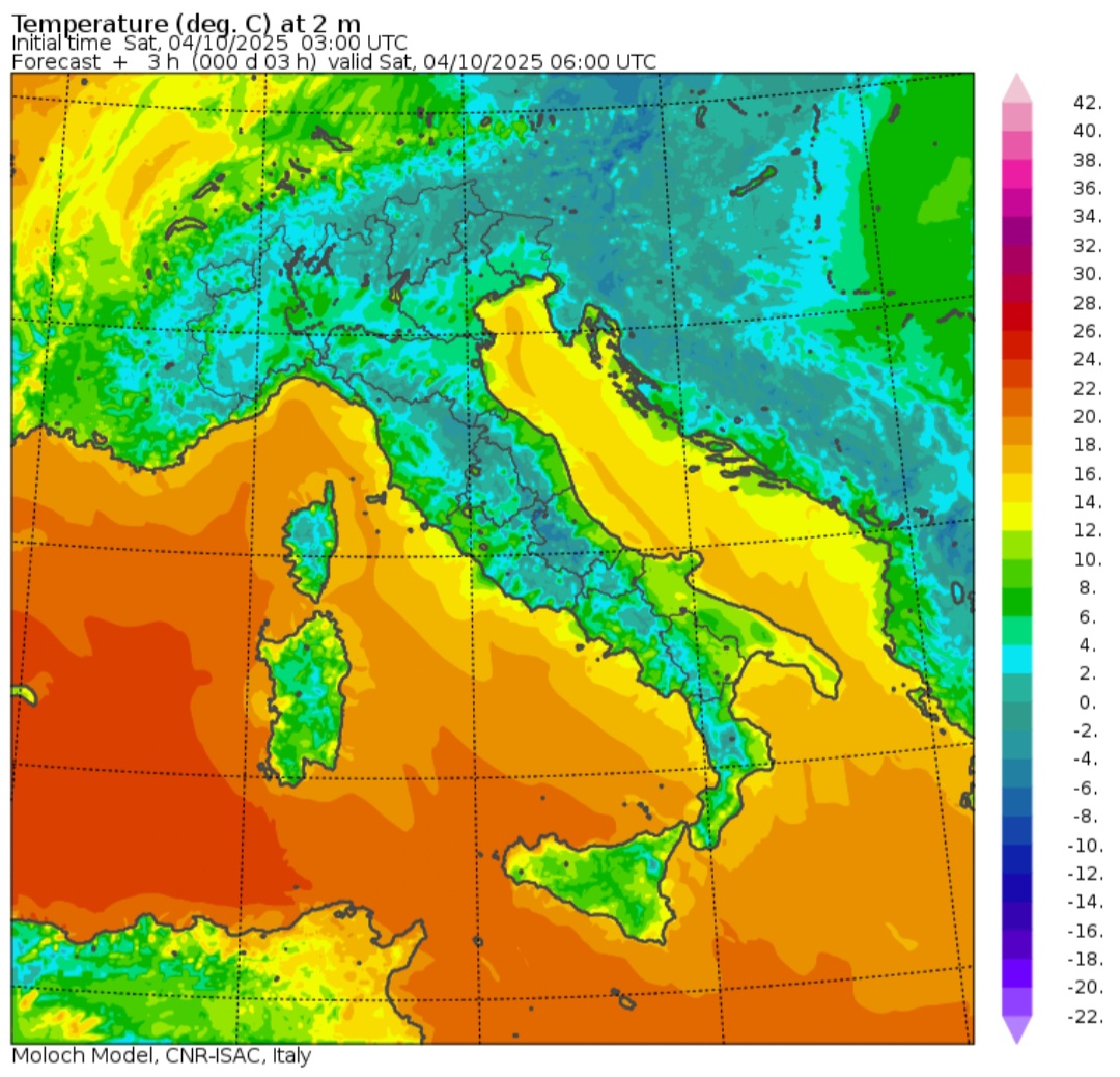 Temperature minime 4 ottobre 