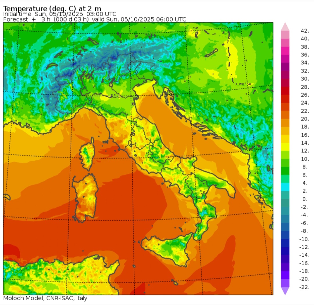 Temperature minime 5 ottobre