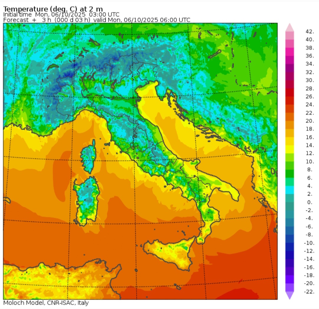 Temperature minime 6 ottobre