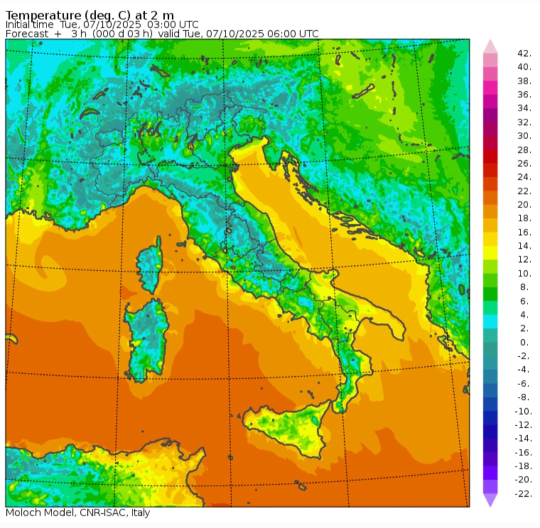Temperature minime 7 ottobre