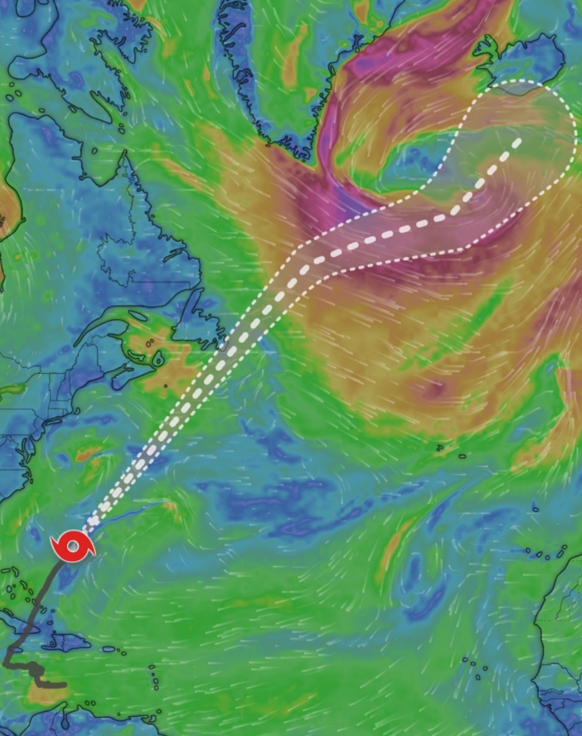 Traiettoria uragano Melissa 
