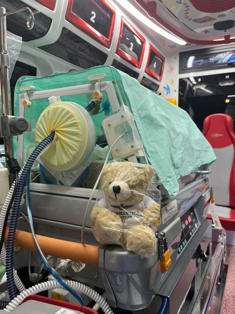 Trasporto sanitario neonata Brindisi Roma
