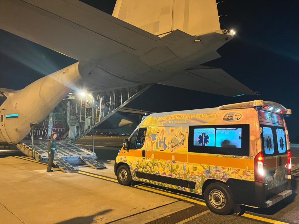 Trasporto sanitario neonata Brindisi Roma