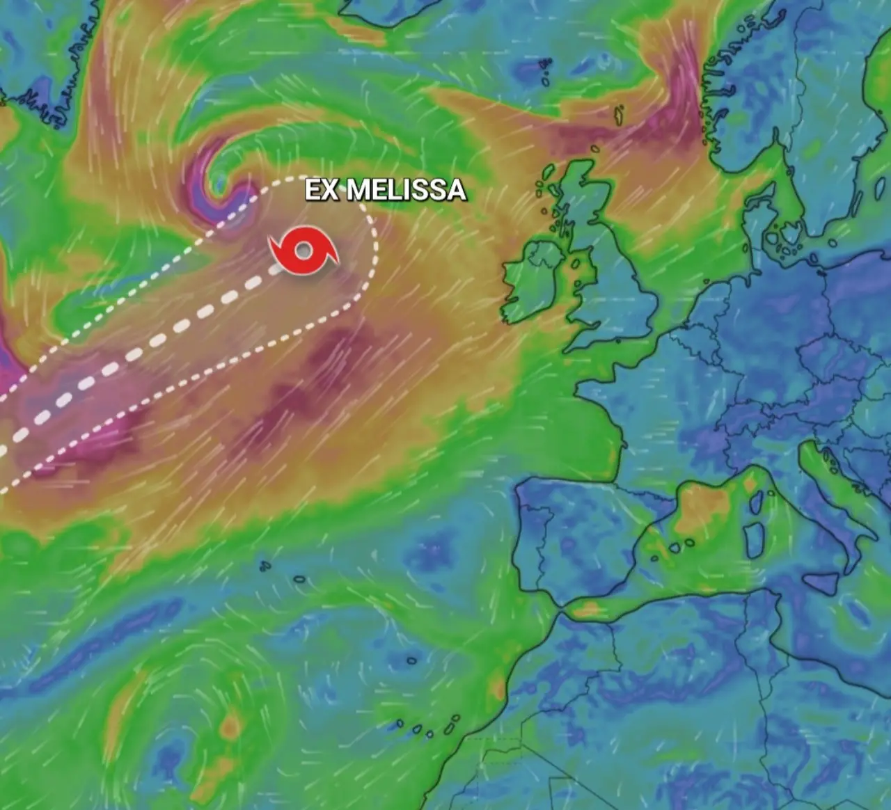 Uragano Melissa Europa 