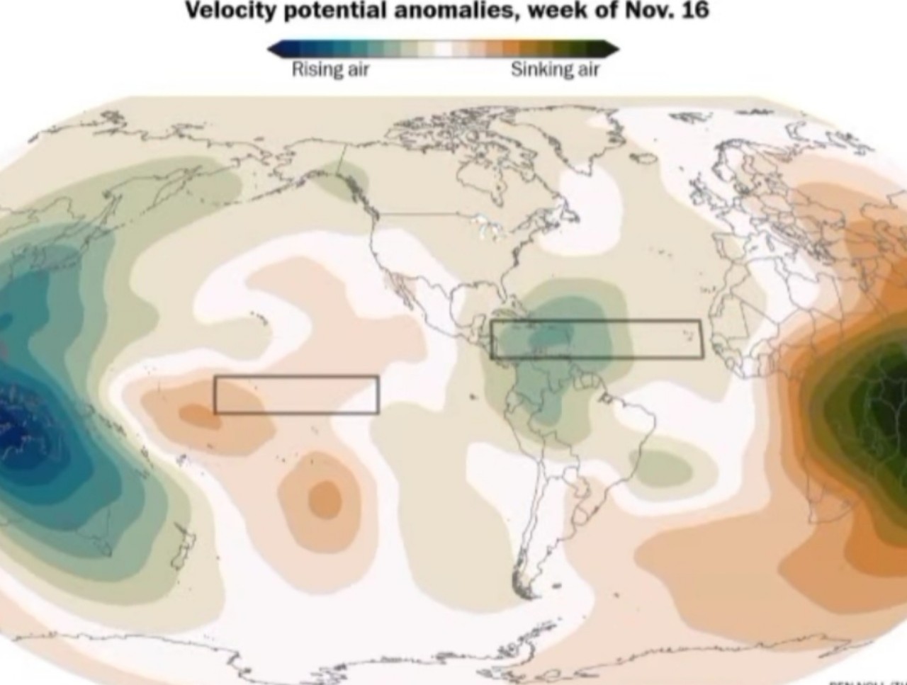 Velocity potential anomalies 16 novembre
