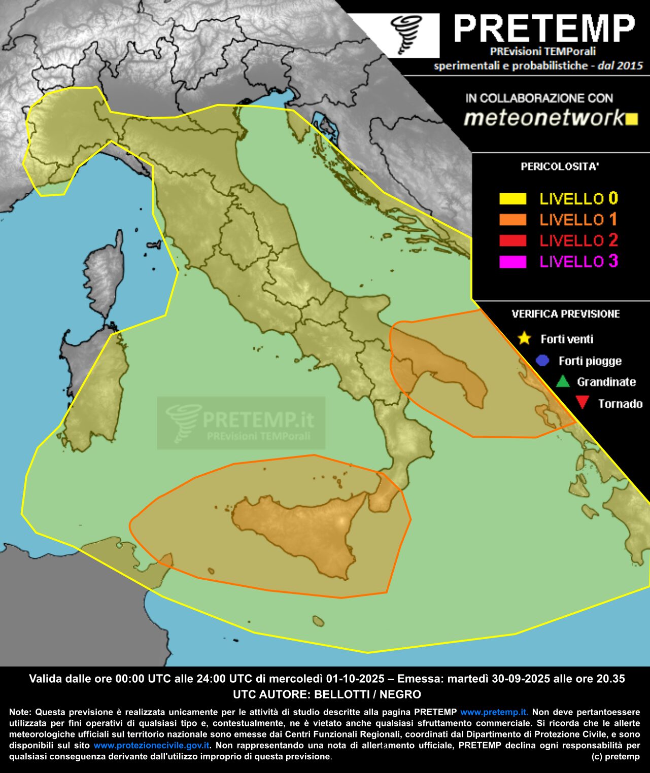 allerta meteo 1 ottobre