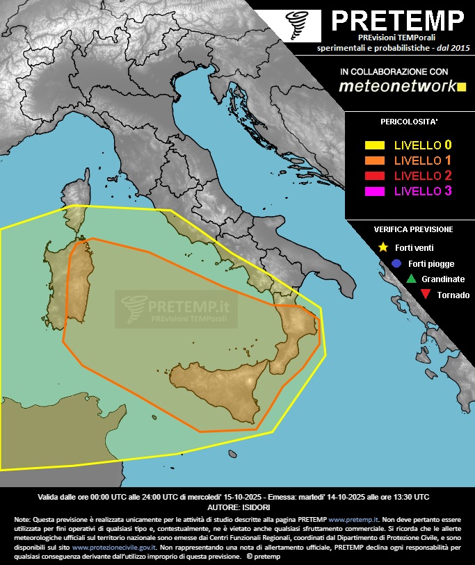 allerta meteo 15 ottobre