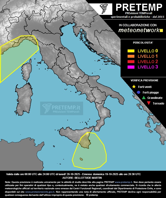 allerta meteo 20 ottobre