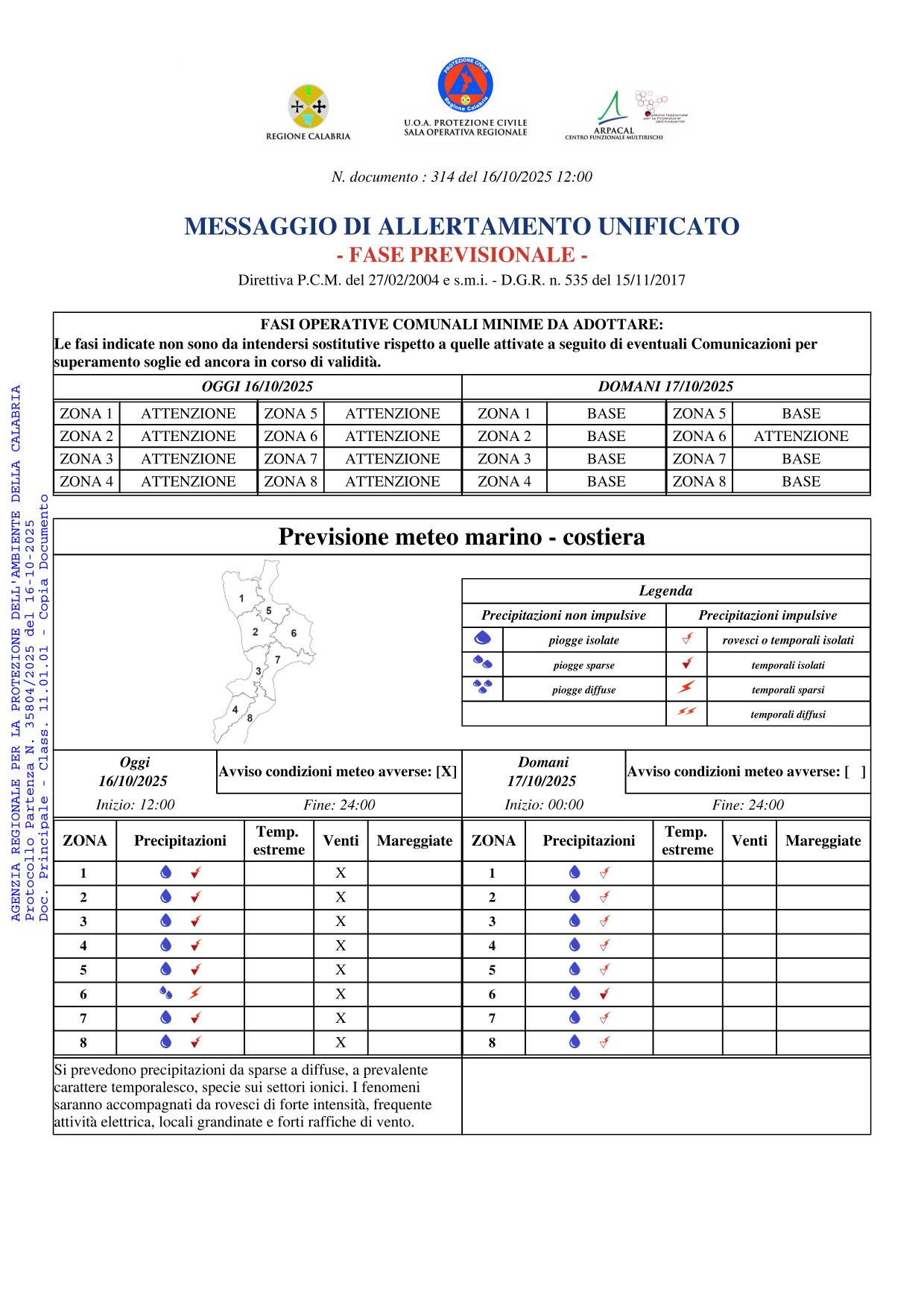 allerta meteo calabria