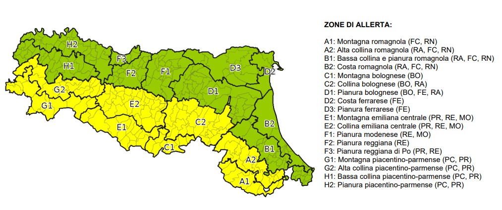 allerta meteo emilia romagna 20 ottobre
