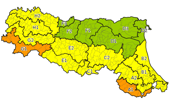 allerta meteo emilia romagna giovedì 23 ottobre 2025