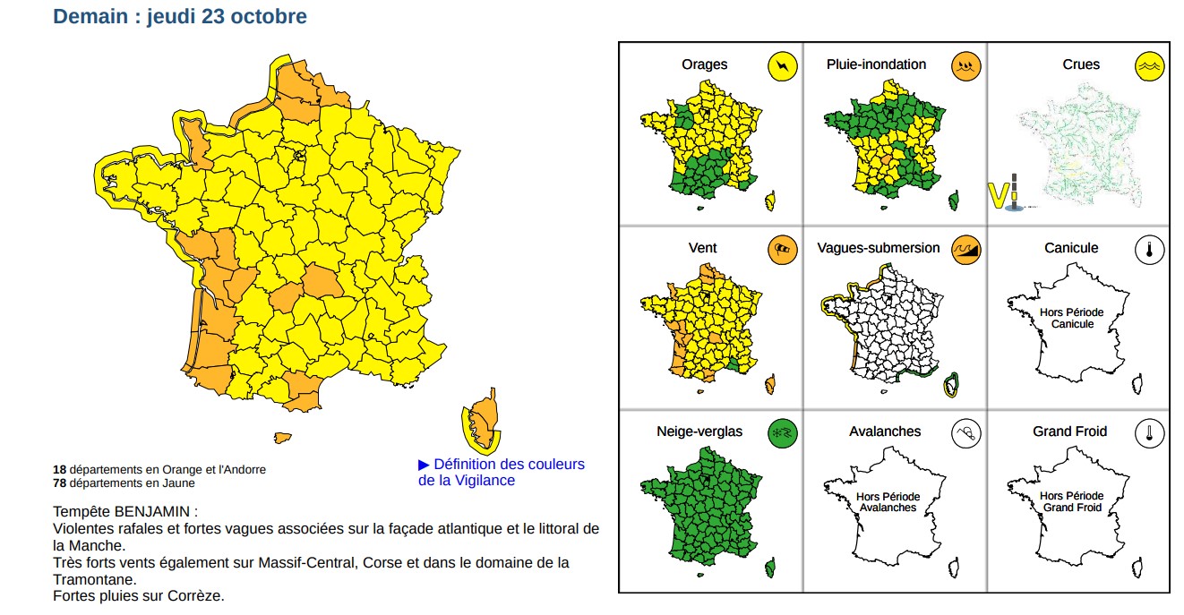allerta meteo francia 23 ottobre