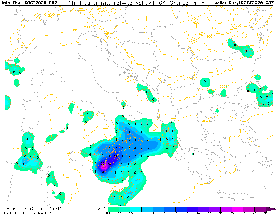 allerta meteo gfs domenica 19 ottobre
