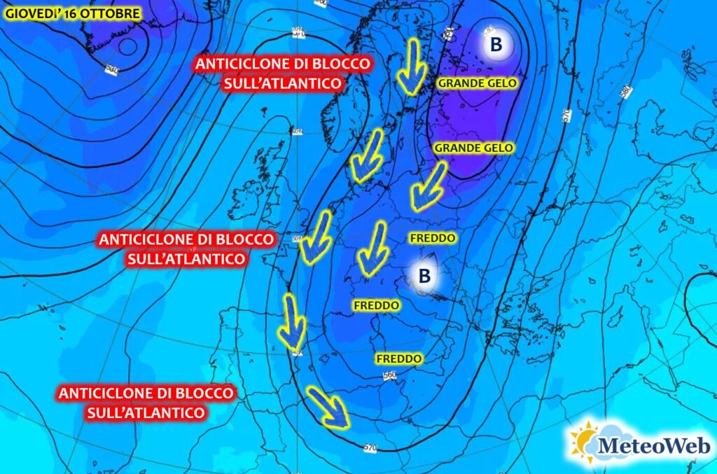allerta meteo irruzione fredda 16 ottobre