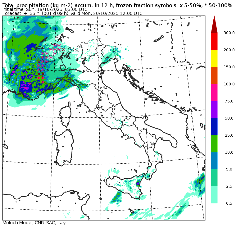 allerta meteo lunedì 20 ottobre mattina