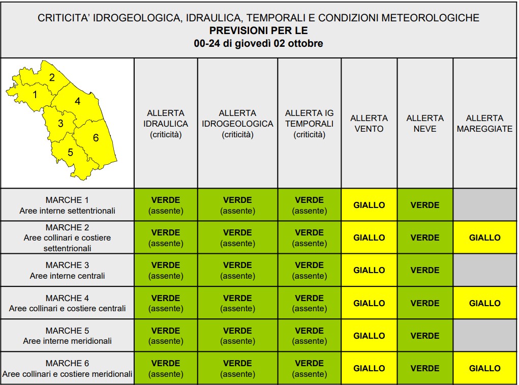 allerta meteo marche 2 ottobre