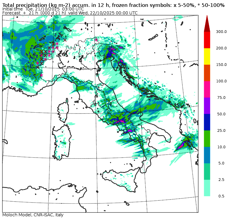 allerta meteo martedì 21 ottobre