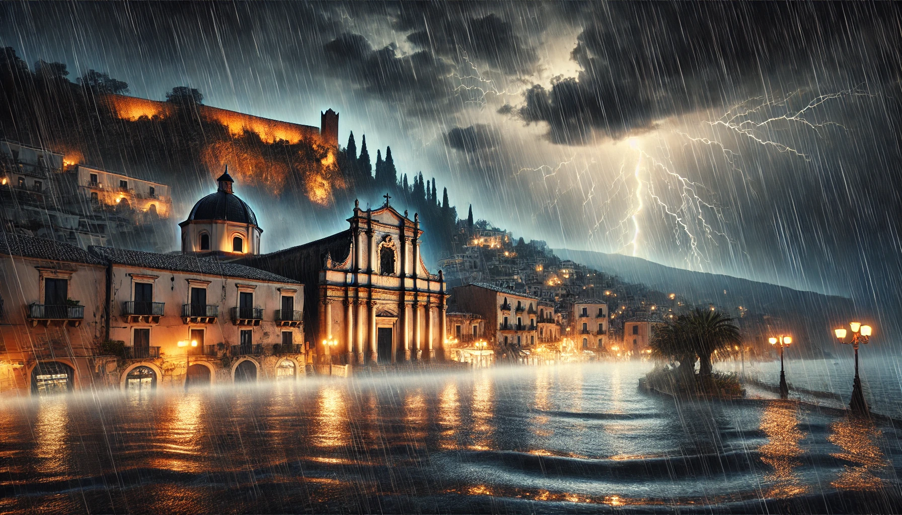 Maltempo Sicilia, forti temporali tra Catania e Messina: nubifragi nella zona di Taormina | LIVE