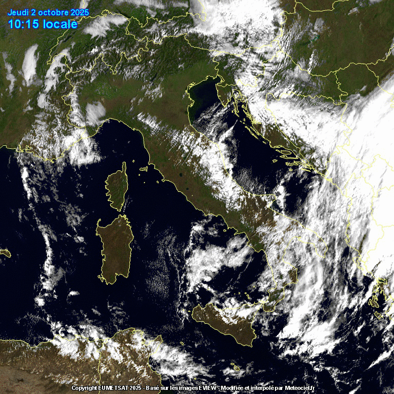 satellite animato italia 2 ottobre 2025