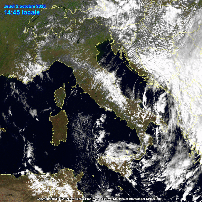 satellite meteo animato italia irruzione fredda 2 ottobre