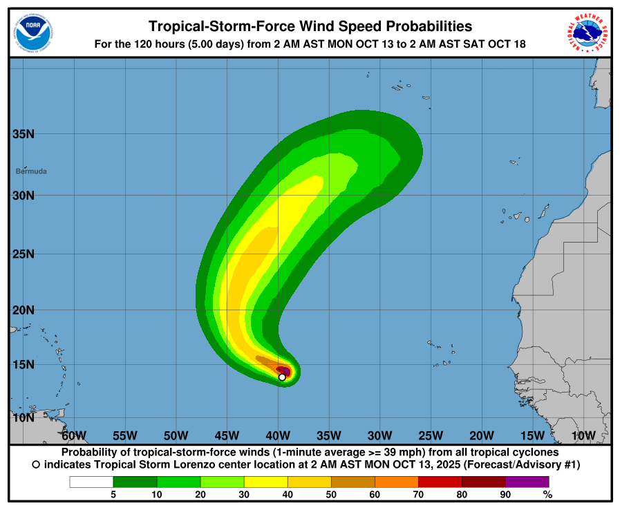 tempesta tropicale lorenzo