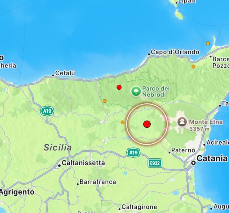 terremoto bronte sicilia