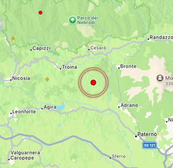 terremoto bronte sicilia