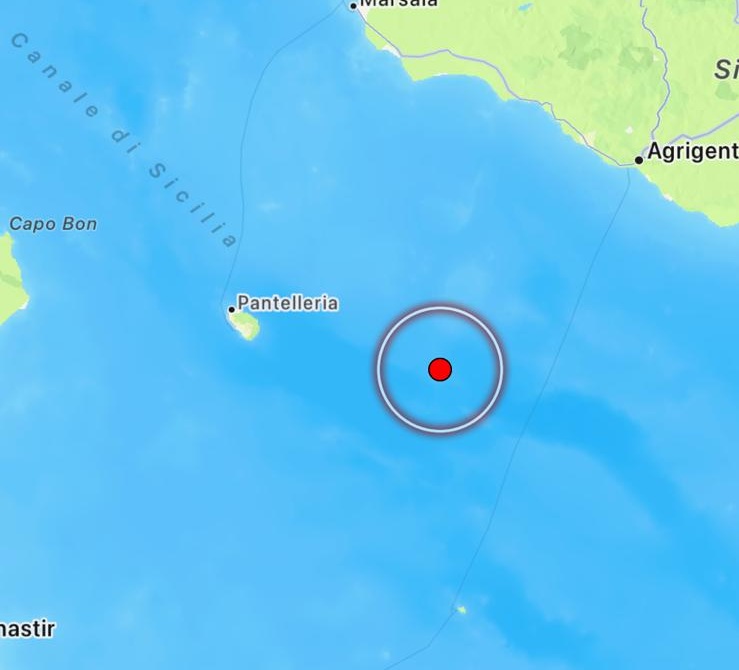 terremoto canale di sicilia