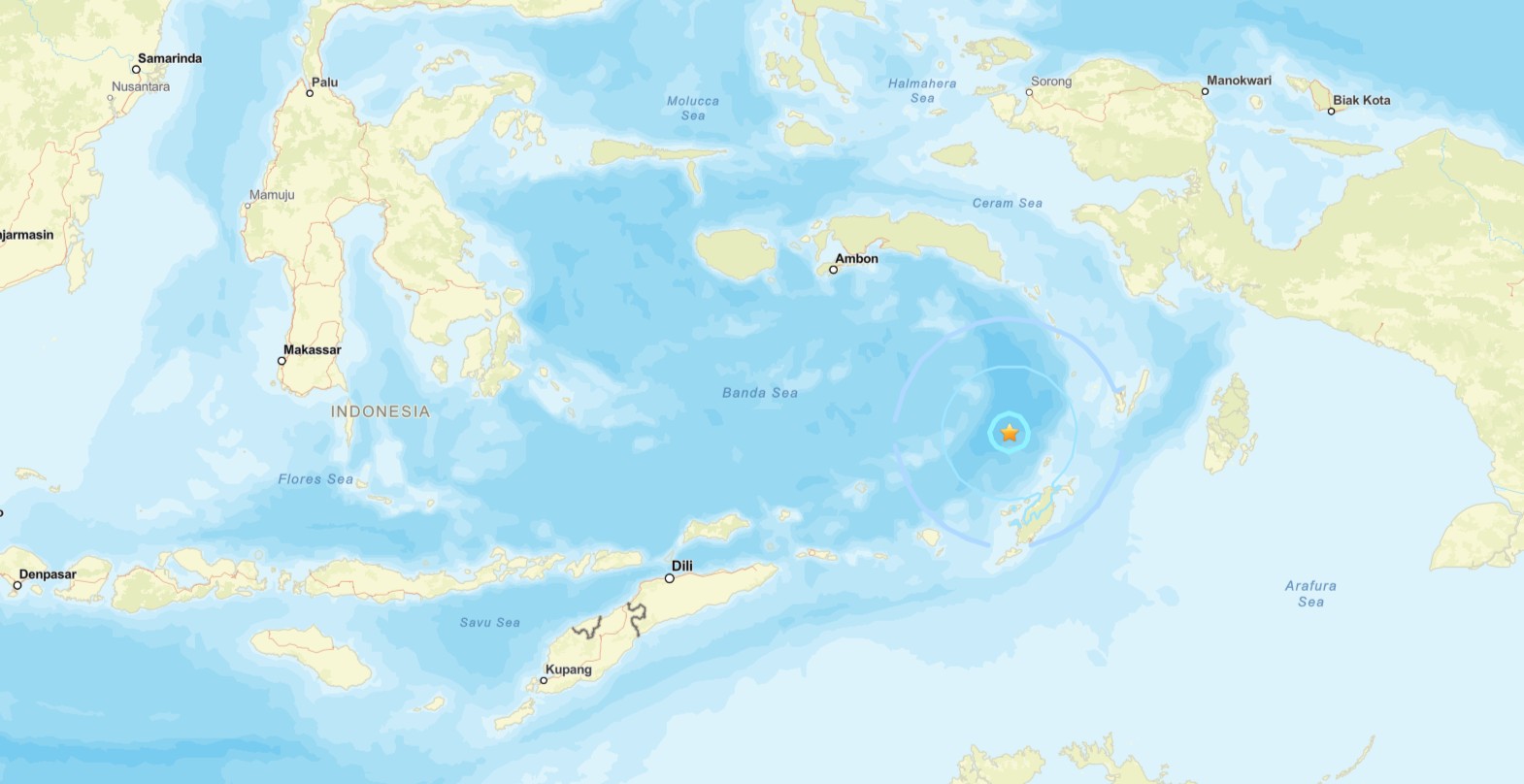 Forte terremoto scuote l’Indonesia: epicentro nel Mar di Banda | DATI e MAPPE