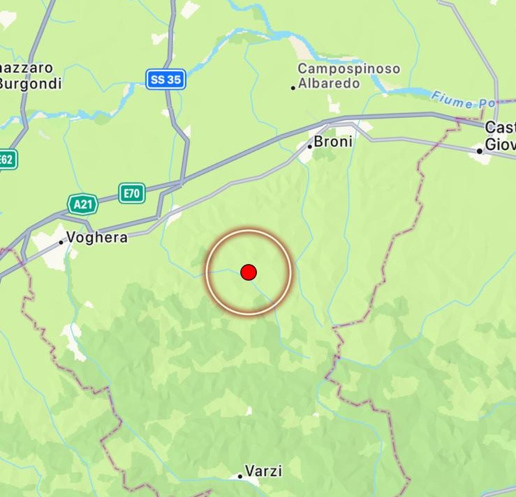 terremoto montalto pavese lombardia