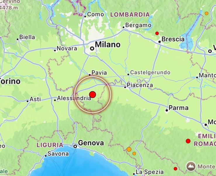 terremoto montalto pavese lombardia