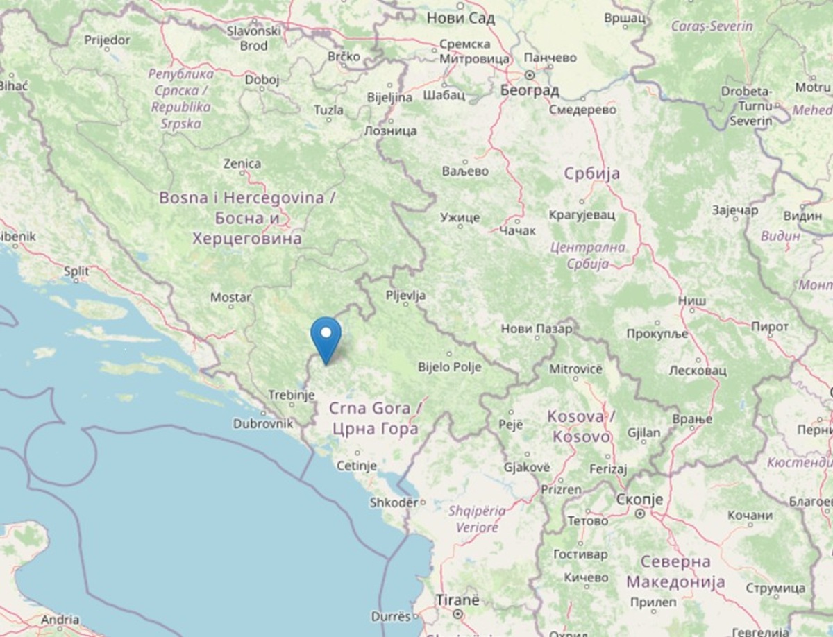 Terremoto in Montenegro: scossa vicino al confine con la Bosnia | DATI e MAPPE