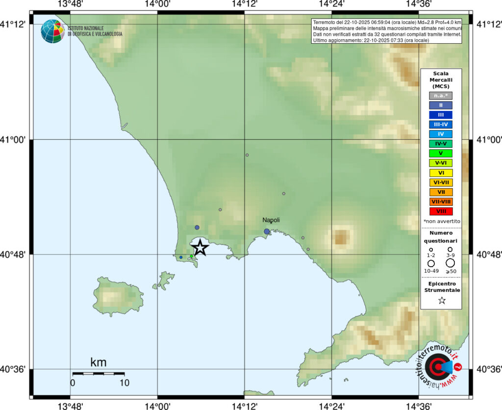 terremoto oggi campi flegrei pozzuoli