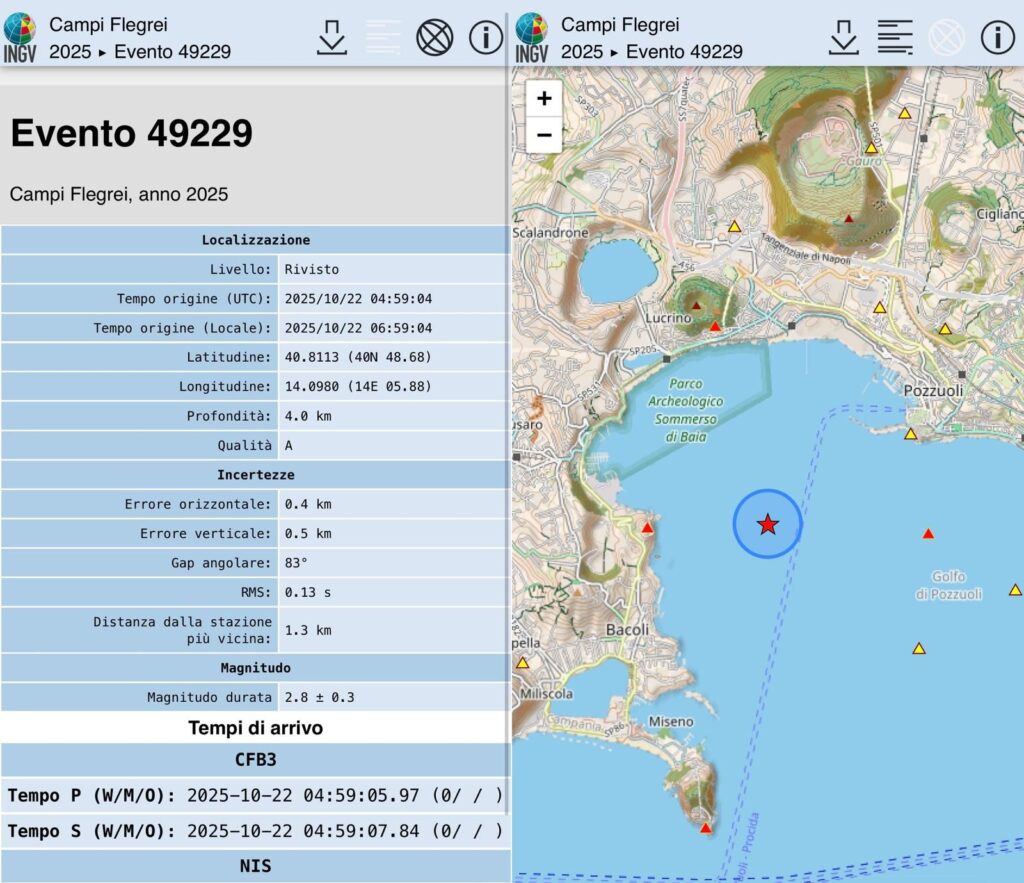 terremoto oggi campi flegrei pozzuoli