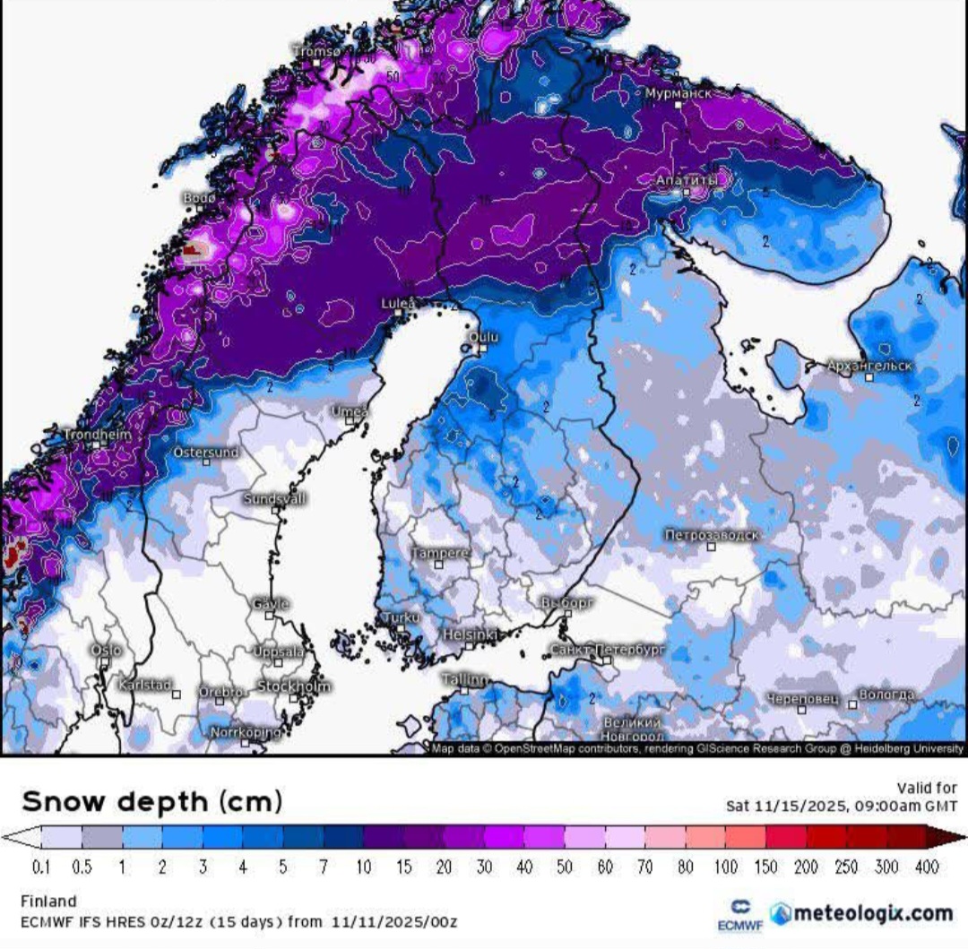 Accumuli neve Scandinavia ⁷