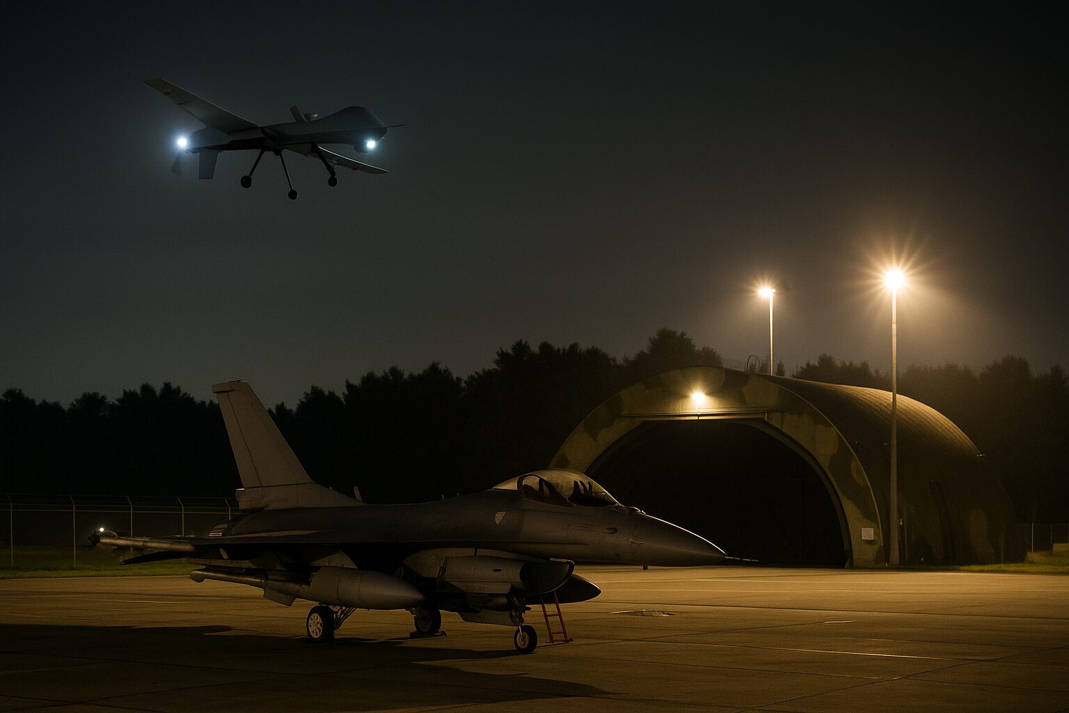Un drone avvistato sulla base aerea di Kleine Brogel: un elicottero della polizia all’inseguimento