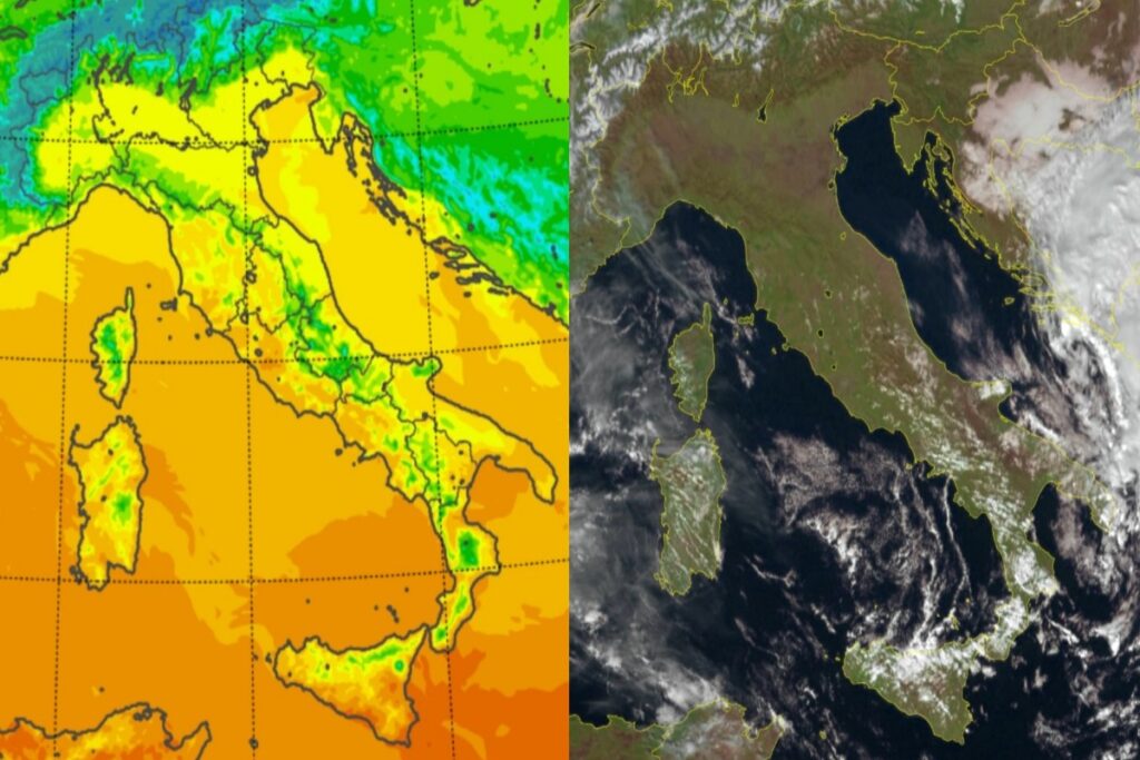 Temperature massime e satellite 10 novembre