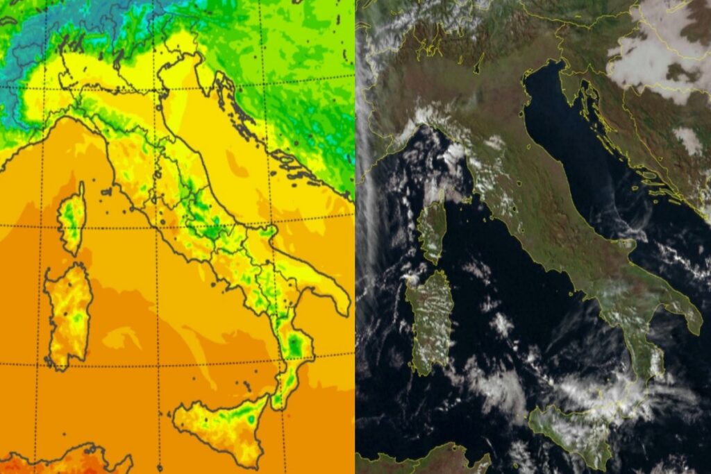 Temperature massime e satellite 11 novembre