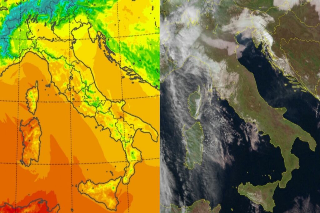 Temperature massime e satellite 14 novembre