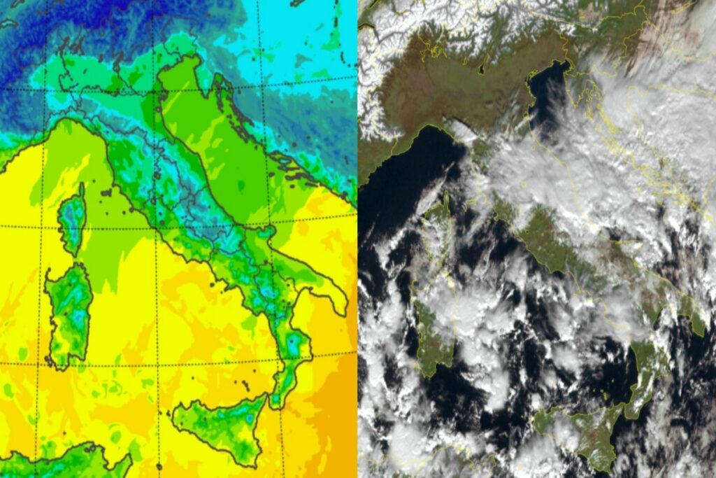 Temperature massime e satellite 27 novembre