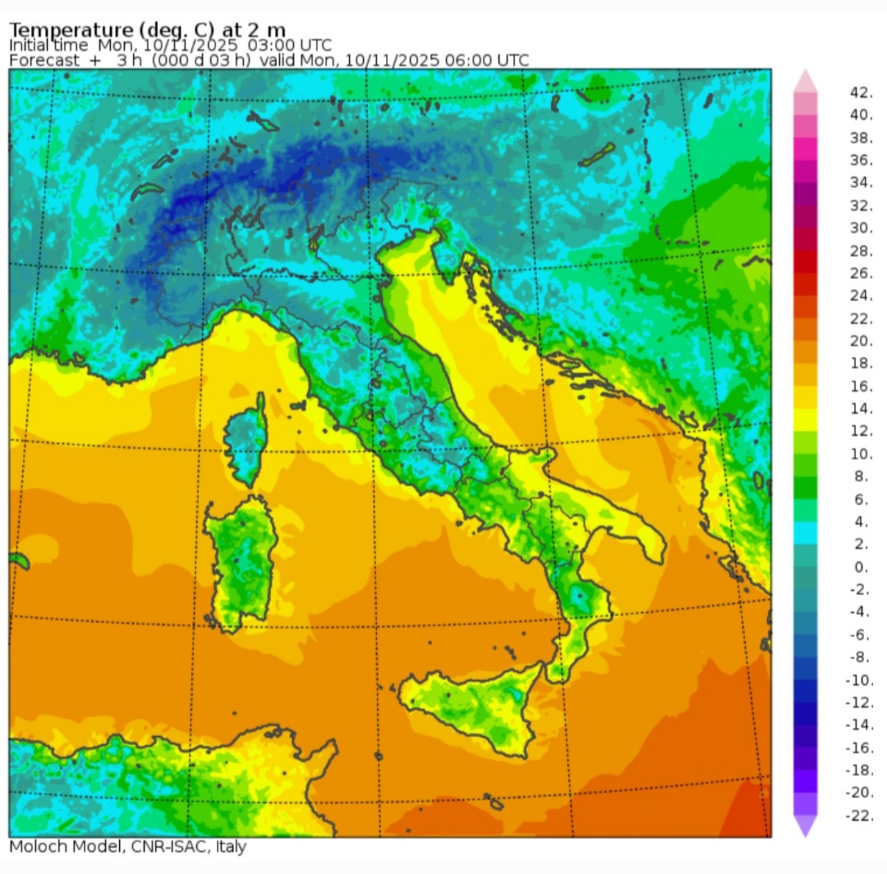 Temperature minime 10 novembre
